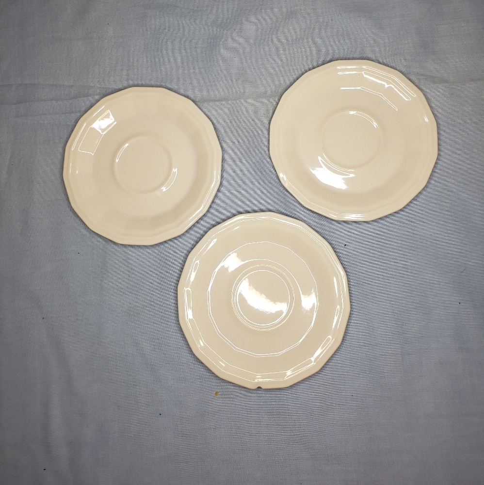 Set of Three Small White Saucers